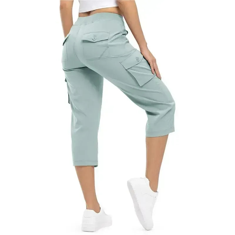 WORVIANE🔥8-Pack Women's Lightweight Cargo Capris – Multi-Pocket Casual Capris (All Colors)