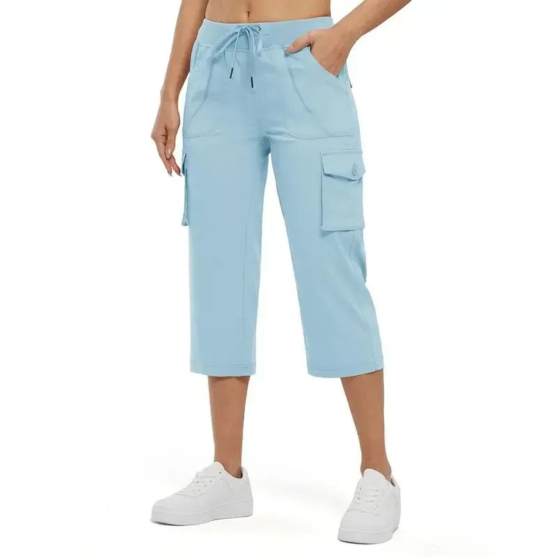 WORVIANE🔥8-Pack Women's Lightweight Cargo Capris – Multi-Pocket Casual Capris (All Colors)