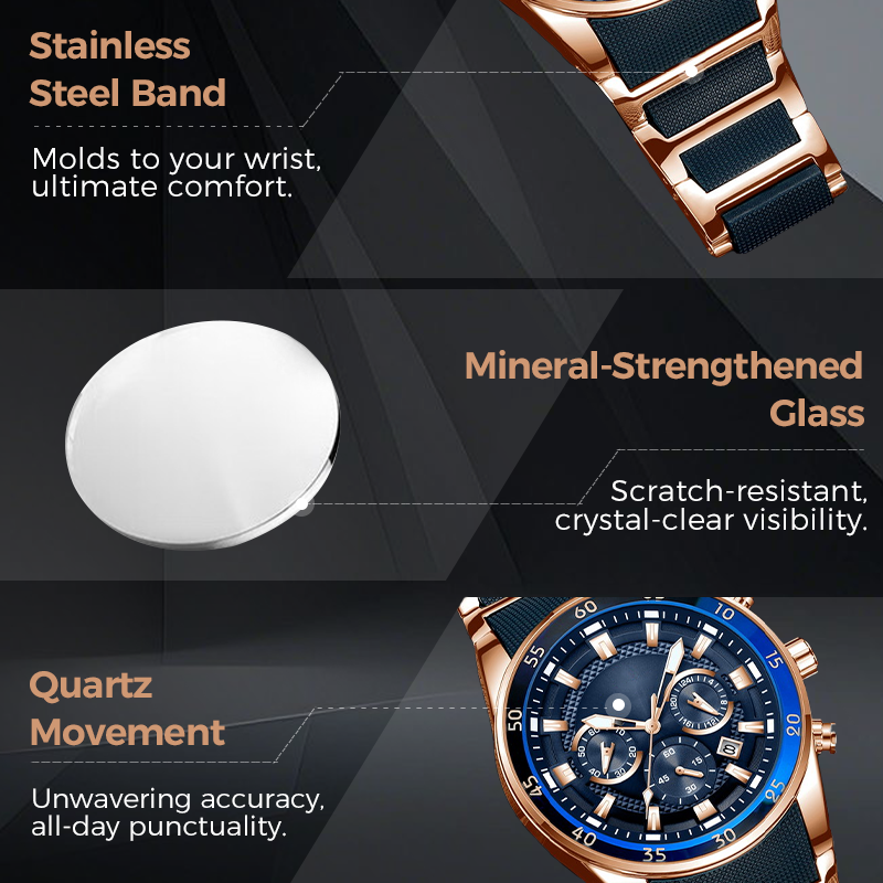 ⌚ 50% OFF! ⏳ Men's Waterproof Multifunctional Quartz Watch – Stylish & Durable ✨