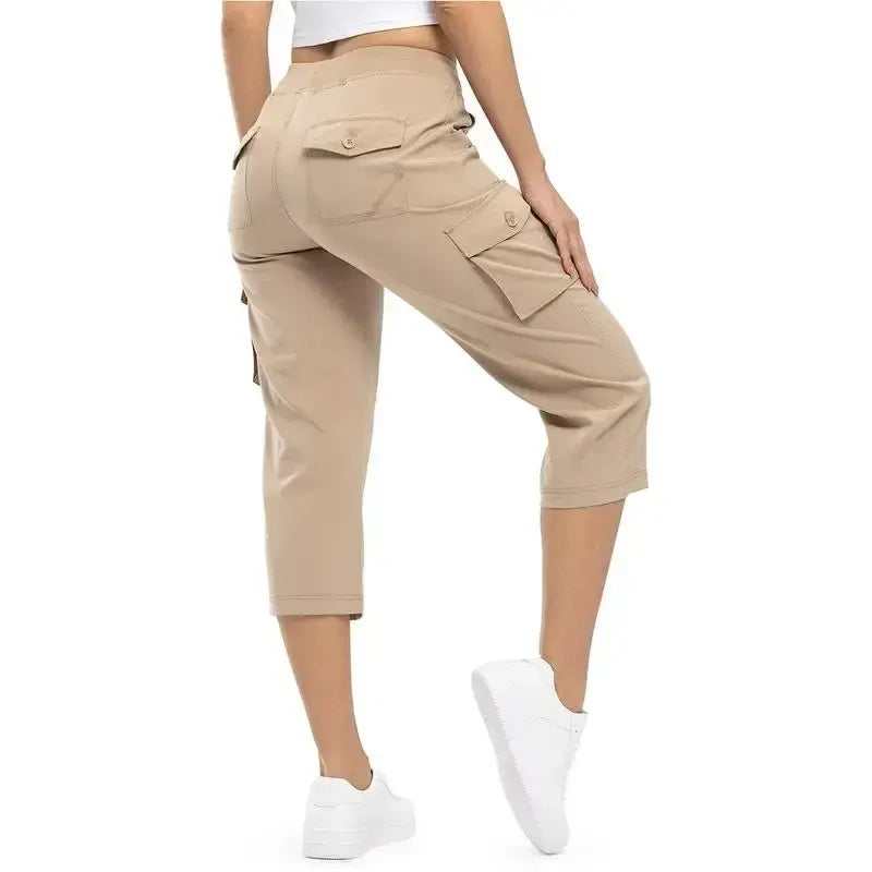 WORVIANE🔥8-Pack Women's Lightweight Cargo Capris – Multi-Pocket Casual Capris (All Colors)