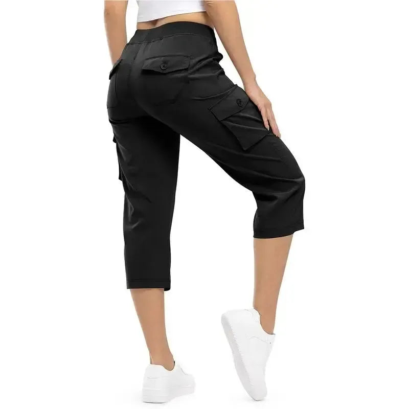 WORVIANE🔥8-Pack Women's Lightweight Cargo Capris – Multi-Pocket Casual Capris (All Colors)