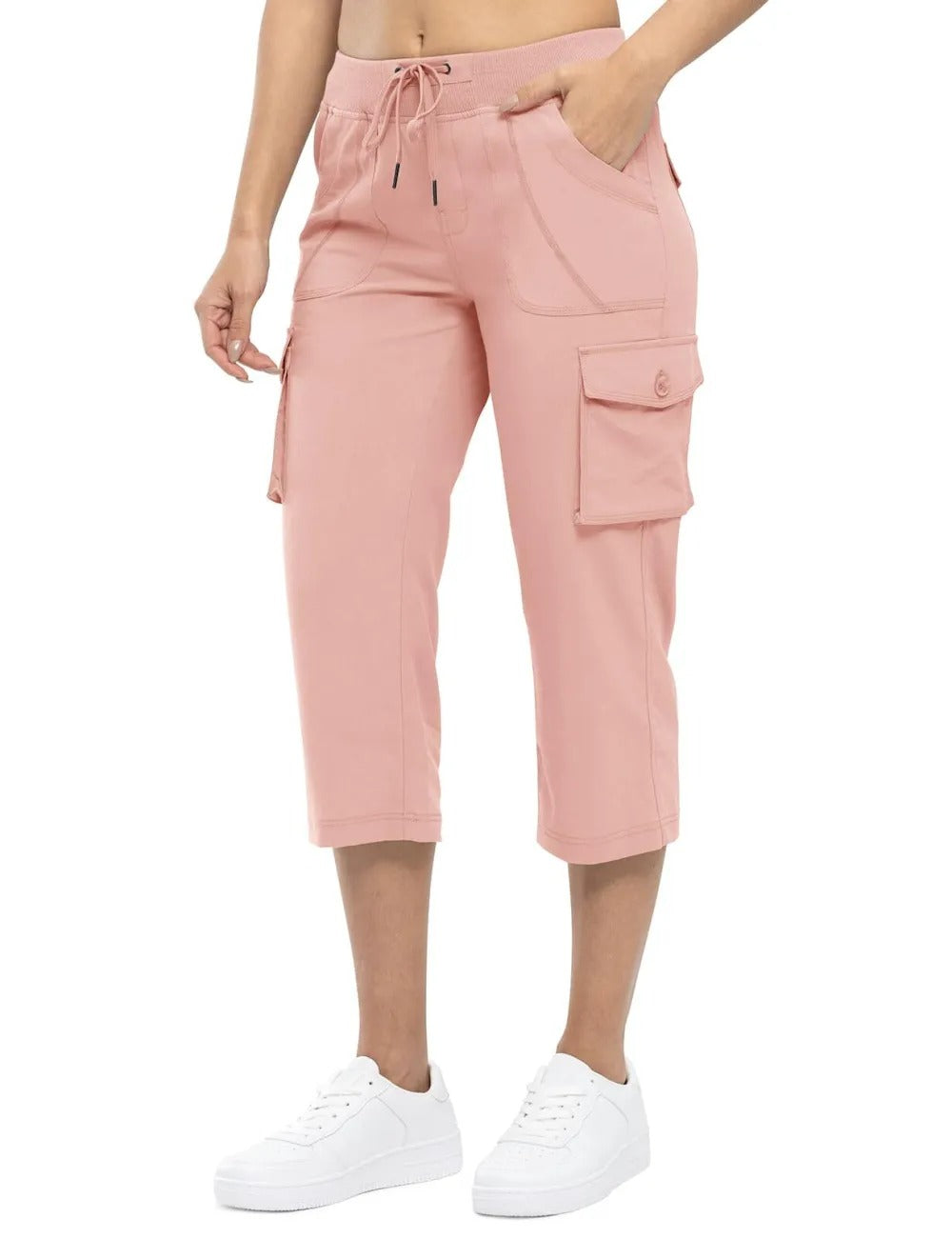 Women’s Loose Fit Lightweight Capri Cargo Pants – Casual 3/4 Trousers with 6 Pockets