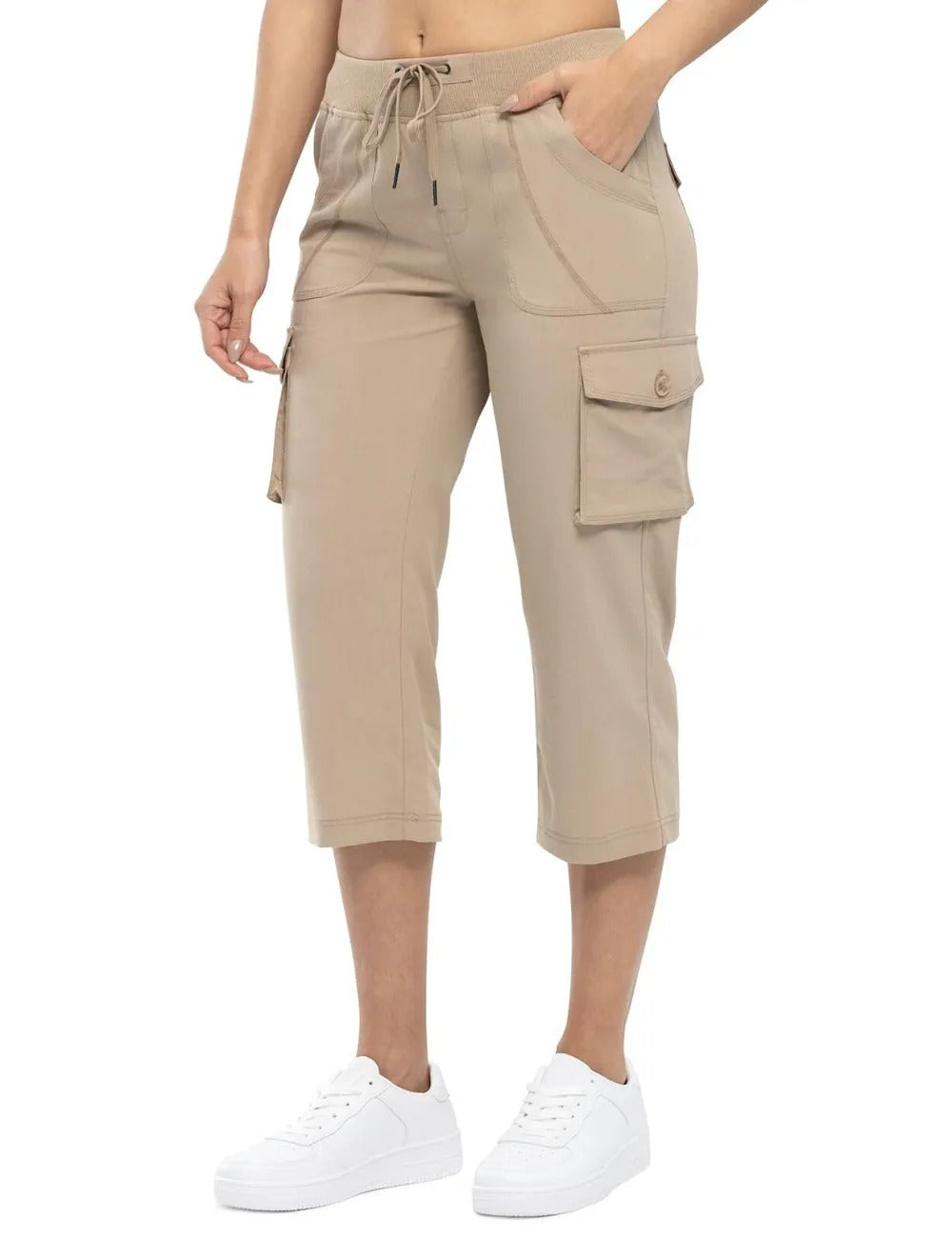 Women’s Loose Fit Lightweight Capri Cargo Pants – Casual 3/4 Trousers with 6 Pockets