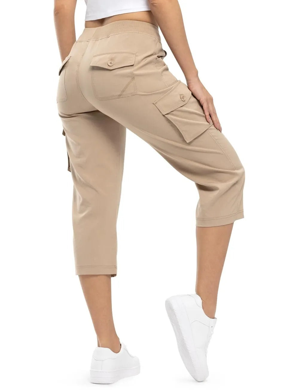 Women’s Loose Fit Lightweight Capri Cargo Pants – Casual 3/4 Trousers with 6 Pockets