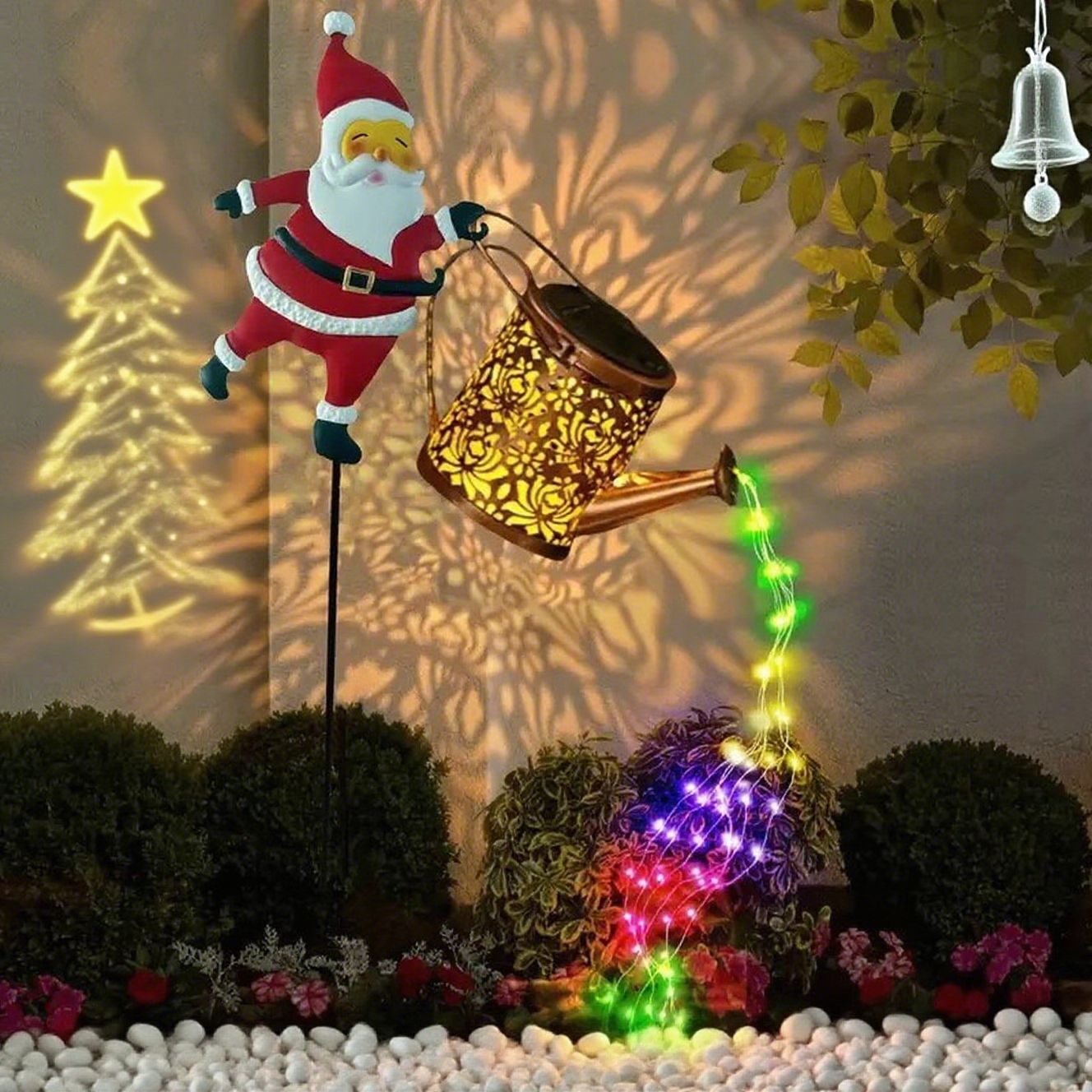 🎁Christmas Sale 50% OFF🎅✨Santa Watering Can Solar Light with Ground Stake